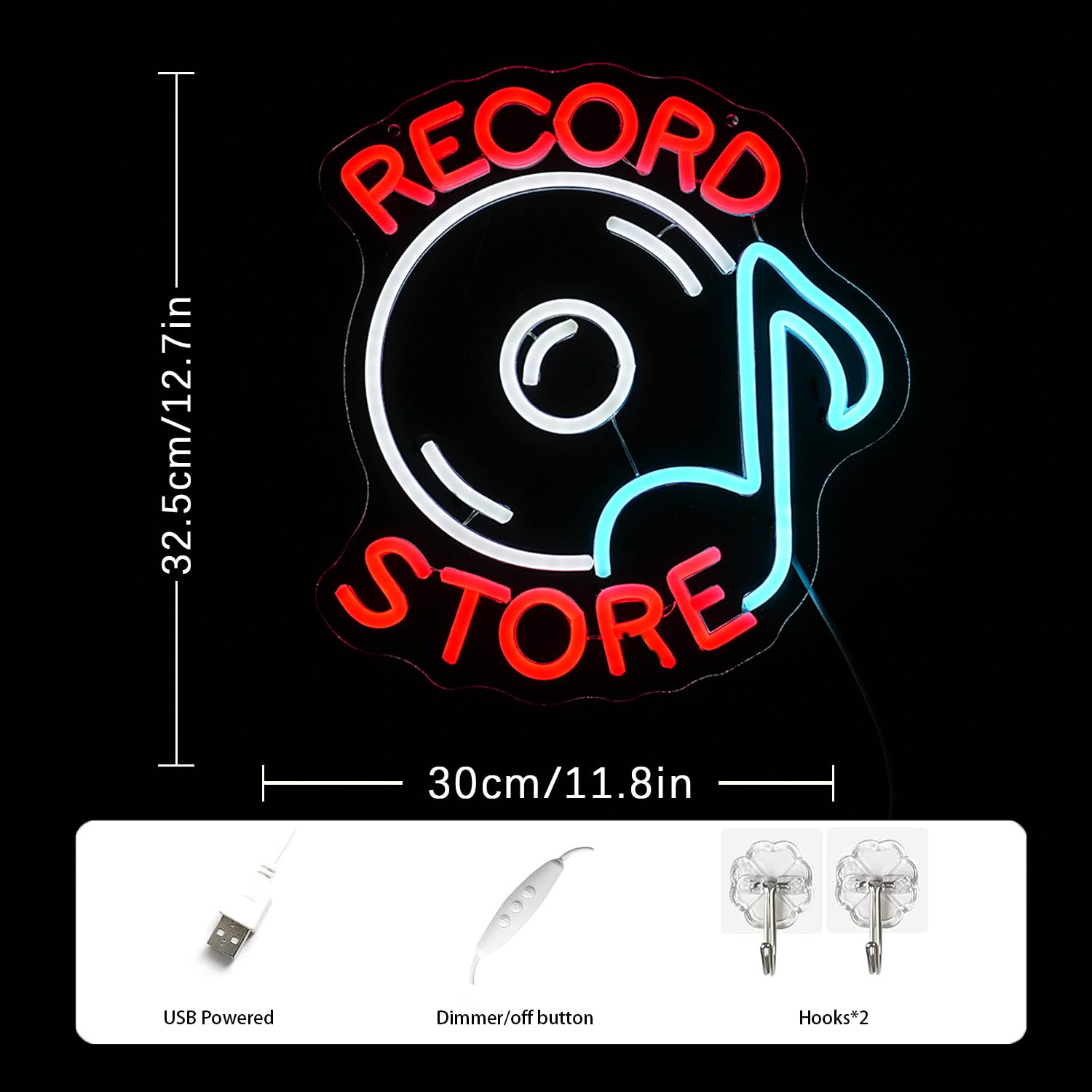 Amazon.co.jp: LMSIGNLY レコードストア ネオンサイン ミュージック
